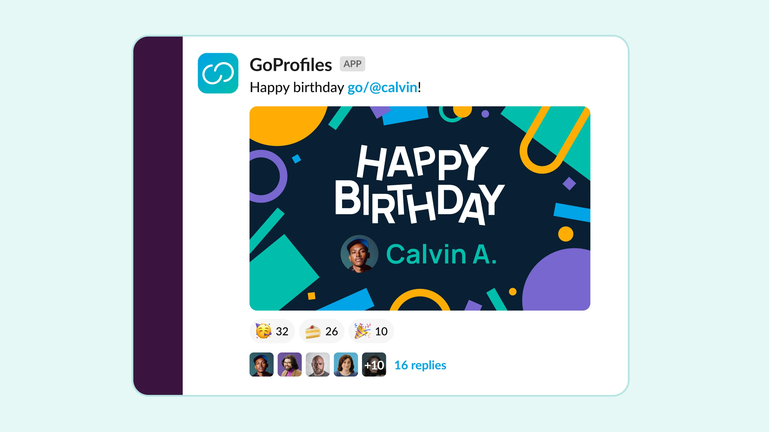 GoProfiles for Employee Engagement | Celebrate employee birthdays with reminder emails and spotlights